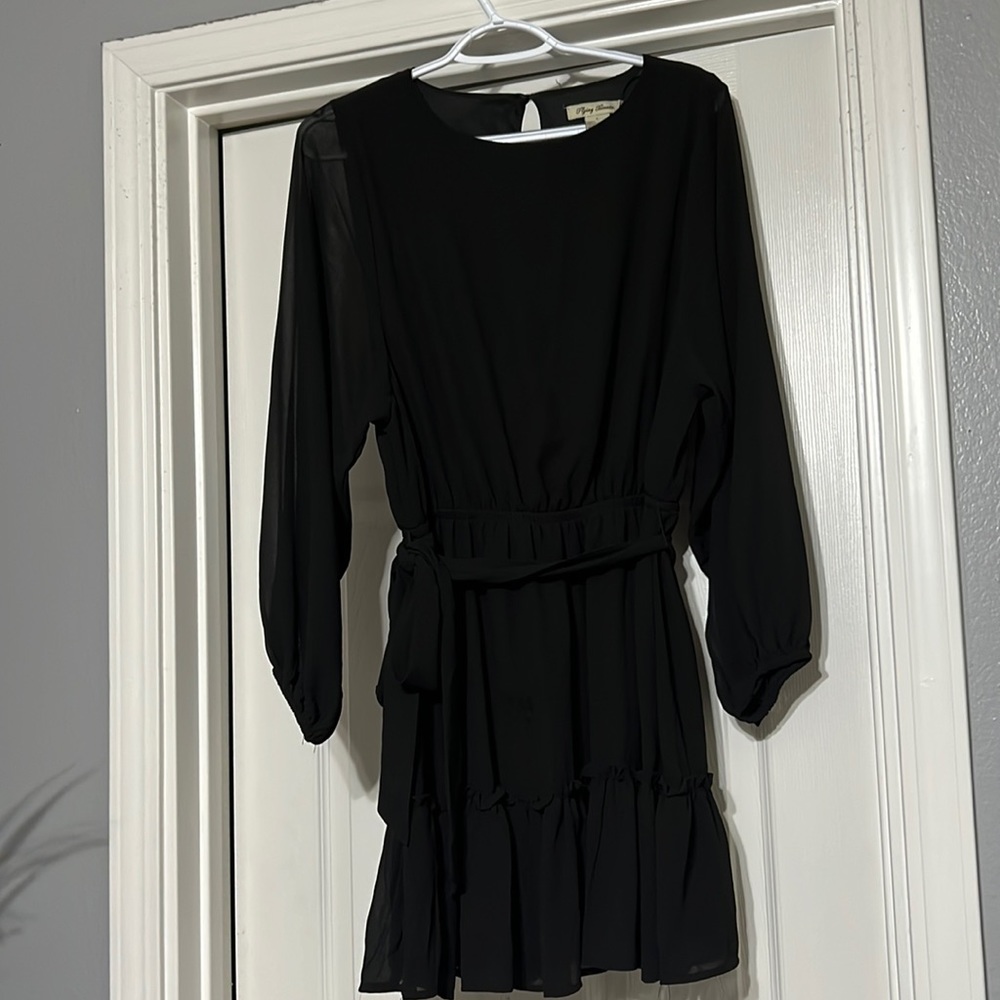 Black polyester cocktail dress